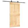 vidaXL Skyded&oslash;r Naturfarvet og sort 95 x 210 cm Massivt Fyrretr&aelig;