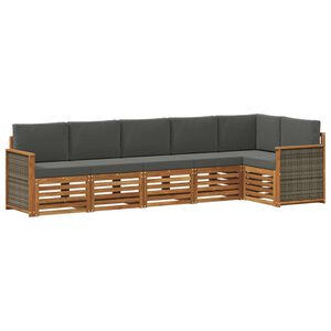 vidaXL Sektionalsofa s&aelig;t med pude 5 pcs Naturlig og Antracit