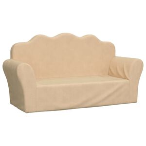 vidaXL 2-personers sofa til b&oslash;rn bl&oslash;dt plys cremefarvet