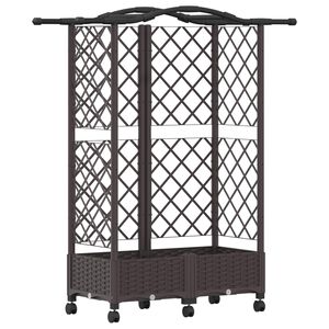 vidaXL H&aelig;vet Bed med Trellis og Tag Brun 124 x 40 x 129 cm PP