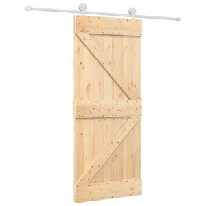 vidaXL Skyded&oslash;r 85 x 210 cm Massivt Fyrretr&aelig; (Ubehandlet)