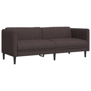 vidaXL 3-personers sofa stof m&oslash;rkebrun