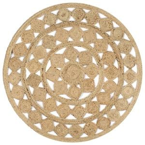 vidaXL h&aring;ndlavet t&aelig;ppe flettet jute 120 cm