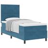 vidaXL Box spring seng med hovedg&aelig;rde M&oslash;rk bl&aring; 90 x 200 cm Fl&oslash;jl