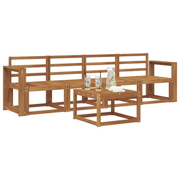 vidaXL Udend&oslash;rs sofagruppe 5 pcs Naturfarvet Massivt Akacietr&aelig;