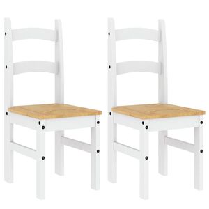vidaXL spisebordsstole 2 stk. 40x46x99 cm massivt fyrretr&aelig; hvid