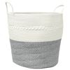 vidaXL opbevaringskurv &Oslash;43x38 cm bomuld gr&aring; og hvid