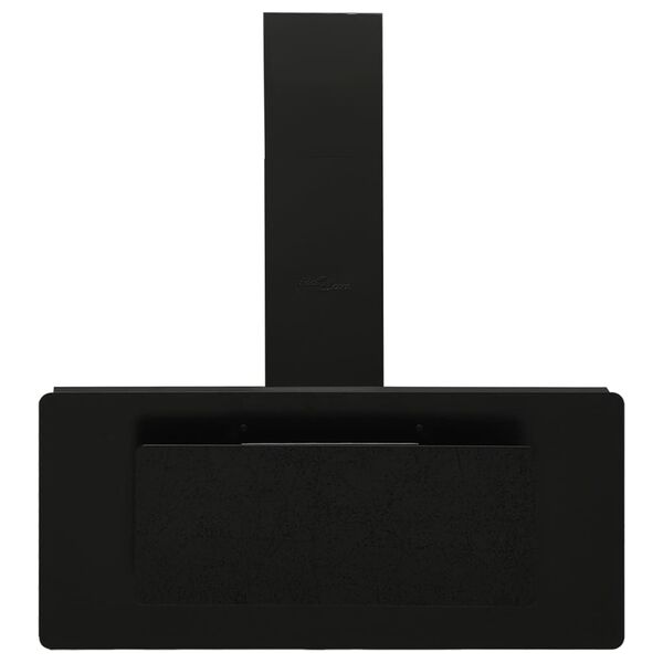 vidaXL væghængt emhætte 90 cm rustfrit stål og hærdet glas sort