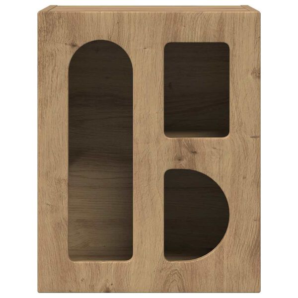 vidaXL Sengebord Artisan Egetr&aelig; 40 x 35 x 50 cm Konstrueret tr&aelig;