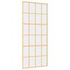vidaXL skyded&oslash;r 90x205 cm klart sikkerhedsglas og aluminium guldfarvet