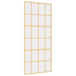 vidaXL skyded&oslash;r 90x205 cm klart sikkerhedsglas og aluminium guldfarvet