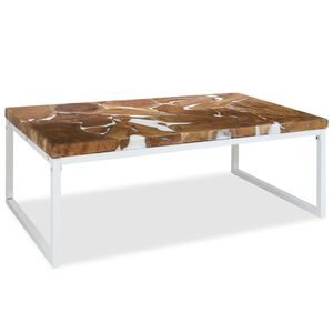 vidaXL sofabord i teaktr&aelig; og plastik 110 x 60 x 40 cm