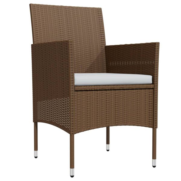 vidaXL spisebordssæt til haven 5 dele med hynder brun og sort