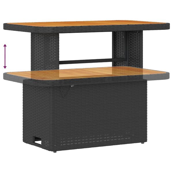 vidaXL Havesofa S&aelig;t med pude 10 pcs Sort Poly rattan