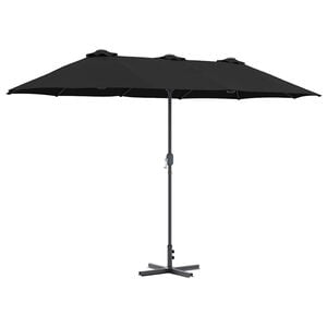 vidaXL Havesol 370 x 197 x 239 cm Polyester og Aluminium Sort
