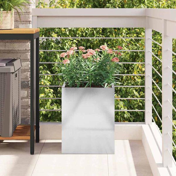 vidaXL Have Blomsterkrukke Sølv Rustfrit stål