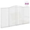 vidaXL buede gabionkurve 10 stk. 400x30x220/240 cm galvaniseret jern