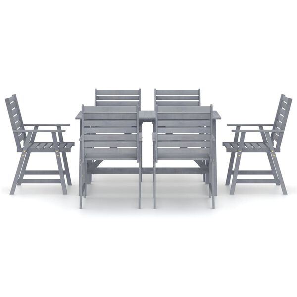 vidaXL spisebordss&aelig;t til haven 7 dele massivt akacietr&aelig; gr&aring;