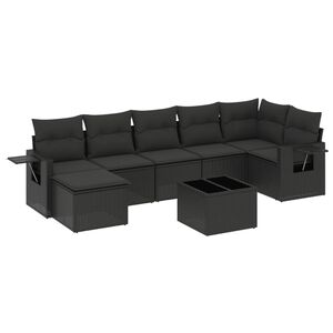 vidaXL sofas&aelig;t til haven 8 dele med hynder polyrattan sort