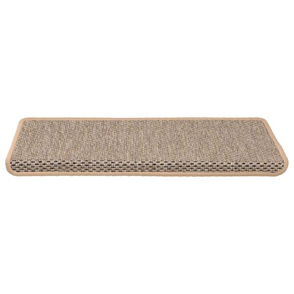 vidaXL selvklæbende trappemåtter 15stk. 65x21x4cm sisal-look lys beige