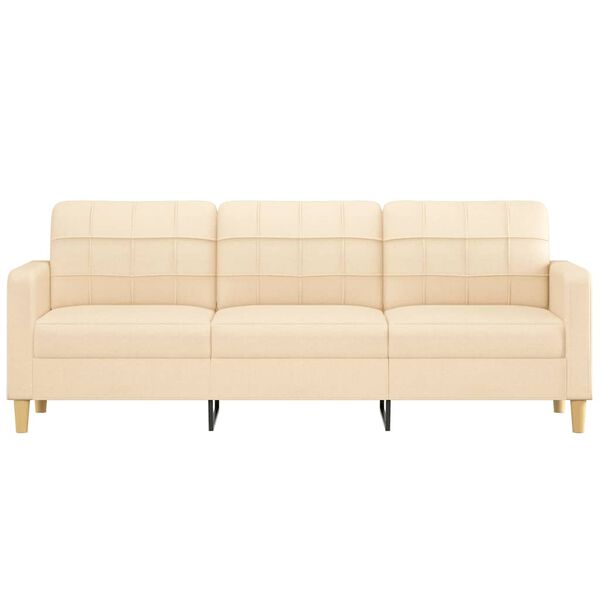 vidaXL 3-personers sofa 210 cm stof cremefarvet