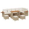 vidaXL Havesofa S&aelig;t 12 stk. 8-Antal s&aelig;der Beige og creme polyrattan