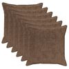 vidaXL Pudebetr&aelig;k 6 stk. HOUTEN Lys Brun 80 x 80 cm Faux Kanin Pels