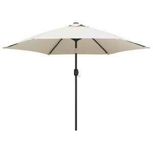 vidaXL h&aelig;ngeparasol m. LED-lys 3 m sandhvid