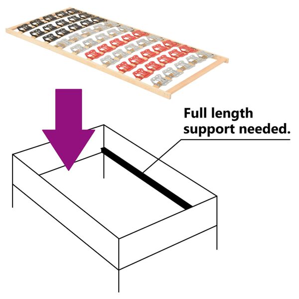 vidaXL lamelbund med 12 lameller og støttedele 120x200 cm