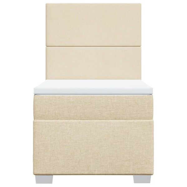 vidaXL kontinentalseng med madras 90x190 cm stof cremefarvet