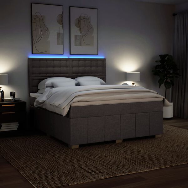 vidaXL kontinentalseng med madras 180x200 cm stof gr&aring;brun