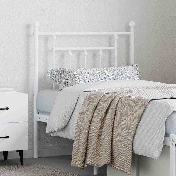 vidaXL sengegavl 75 cm metal hvid