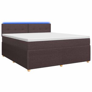 vidaXL Boxmadras med topmadras M&oslash;rk Brun 180 x 200 cm Stof