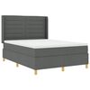 vidaXL Box spring seng med LED-lysstrimler Gr&aring; 160 x 200 cm Stof