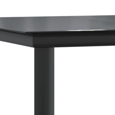 vidaXL spisebordssæt til haven 3 dele polyrattan og stål grå og sort