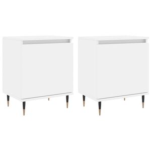 vidaXL sengeborde 2 stk. 40x30x50 cm konstrueret tr&aelig; hvid