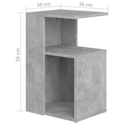 vidaXL sidebord 36x30x56 cm konstrueret træ betongrå