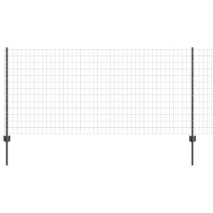 vidaXL Eurohegn med stolpe 10 x 1 m PVC-belagt st&aring;l Gr&aring; Mesh