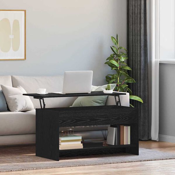 vidaXL Sofabord Sort eg 80 x 50,5 x 41,5 cm Konstrueret træ