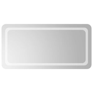 vidaXL LED badev&aelig;relsesspejl Transparent 100 x 50 cm h&aelig;rdet glas
