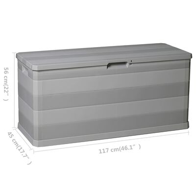 vidaXL udendørs opbevaringskasse grå 117 x 45 56 | vidaXL.dk