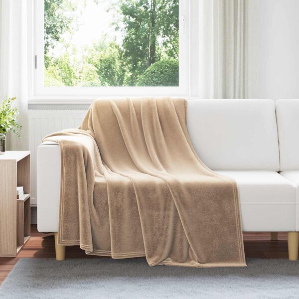 vidaXL Kastet&aelig;pper 6 pcs Camel 150 x 200 cm Fleece