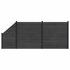 vidaXL Hegnspanel 3 pcs WPC og Aluminium Sort