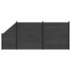vidaXL Hegnss&aelig;t 3 pcs 446 x 186 cm WPC og Aluminium Sort