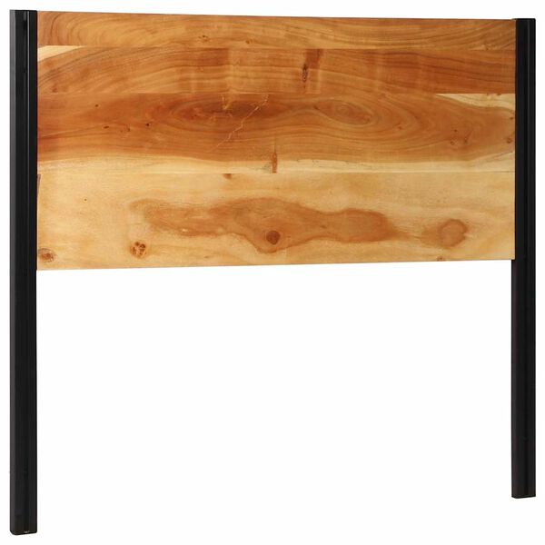 vidaXL sengegavl 120 cm massivt akacietr&aelig; og jern