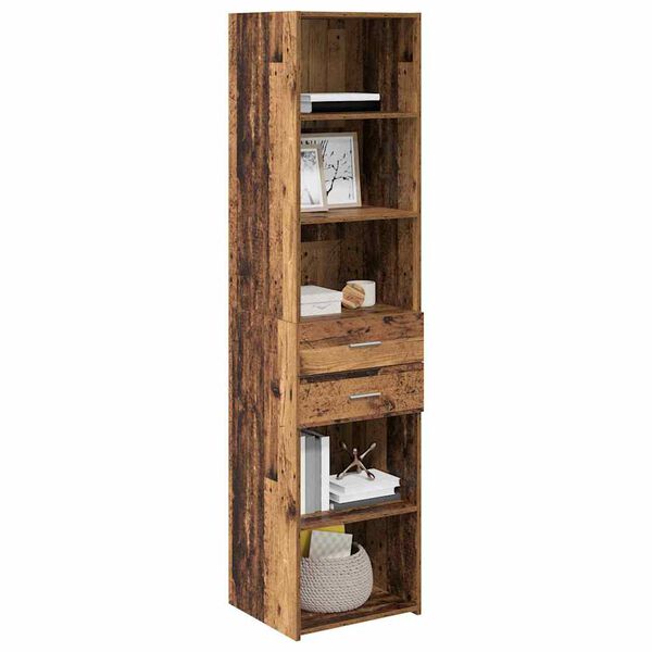vidaXL Highboard Gammelt tr&aelig; 45 x 42,5 x 185 cm Konstrueret tr&aelig;