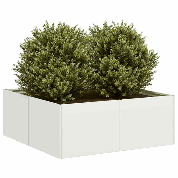 vidaXL plantekasse 80x80x30 cm stål hvid