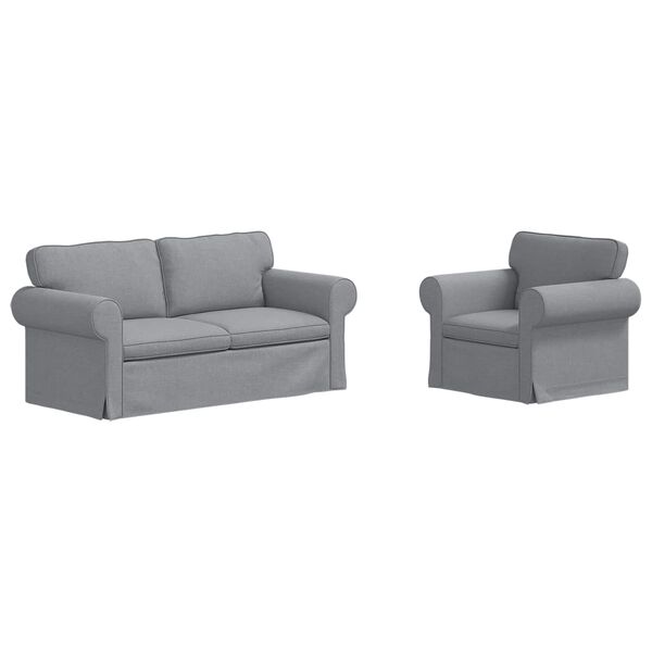vidaXL Sofa 2 pcs Lysegr&aring; 175 x 82 x 80 cm Stof