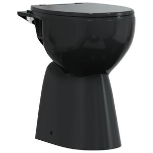 vidaXL kantfrit toilet 7 cm ekstra h&oslash;jde soft close keramik sort
