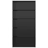 vidaXL kommode 60x35x121 cm konstrueret træ sort højglans